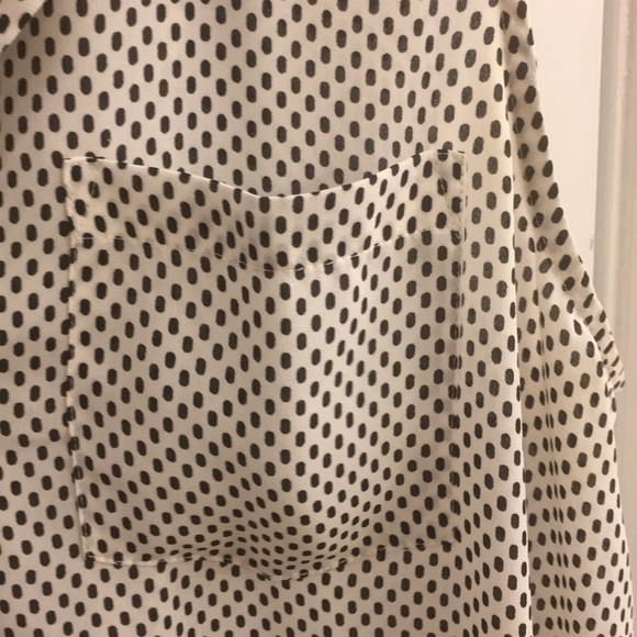 Who What Wear black/white polka-dot button-up L - Picture 4 of 6